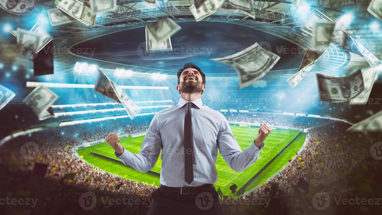 Ilustrasi suasana pertandingan olahraga untuk lobi PIONTOGEL